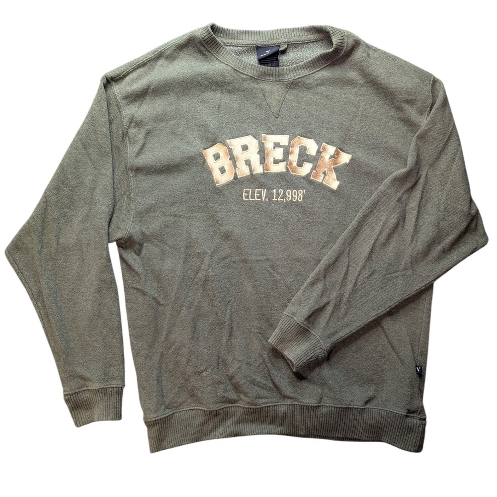 Valani Breck Elev Graphic Sweatshirt Mens XL Olive Green Crew Neck Pullover